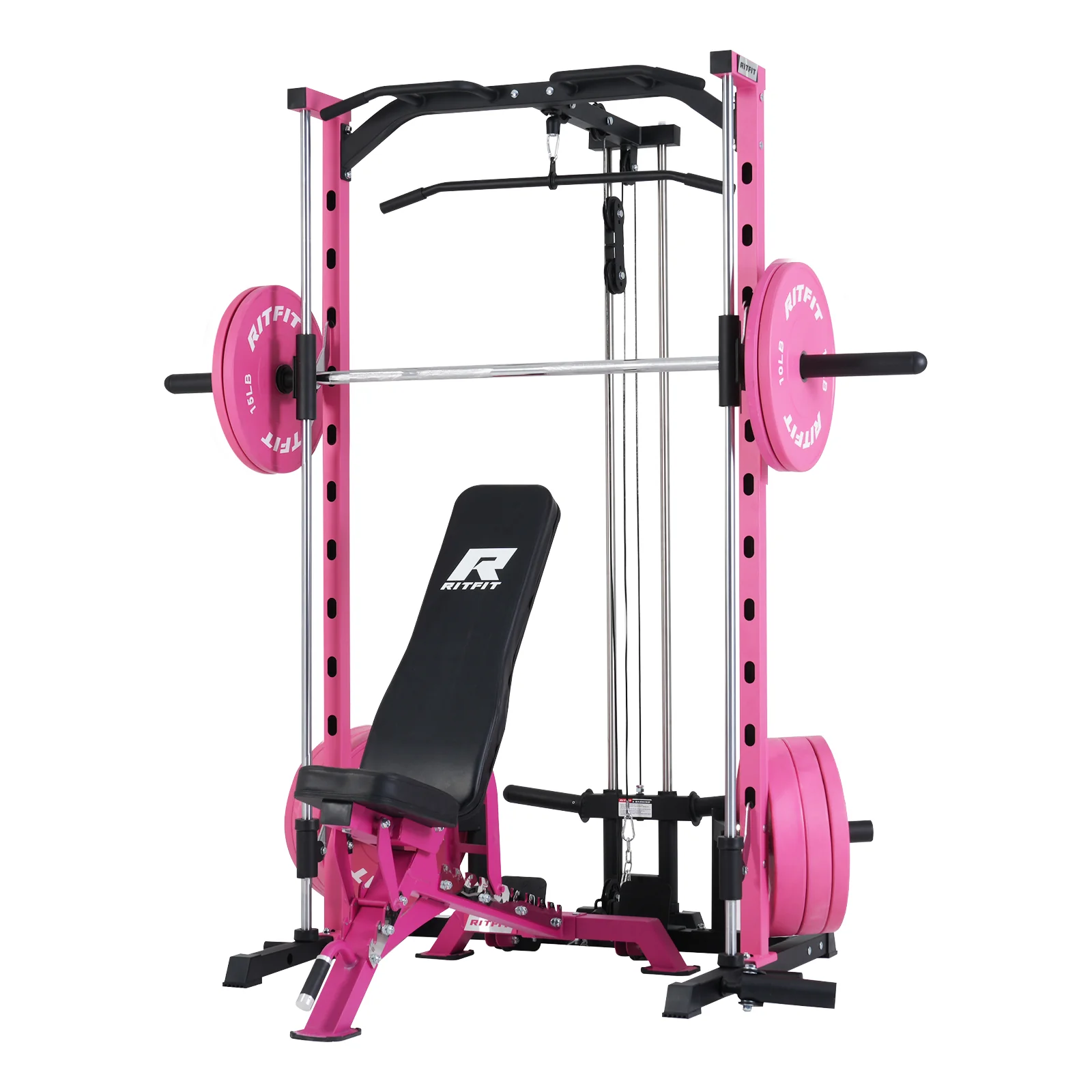RitFit PSR05 2.0 Pink Smith Machine Package with LAT-Pull Down Attachments - Image 16