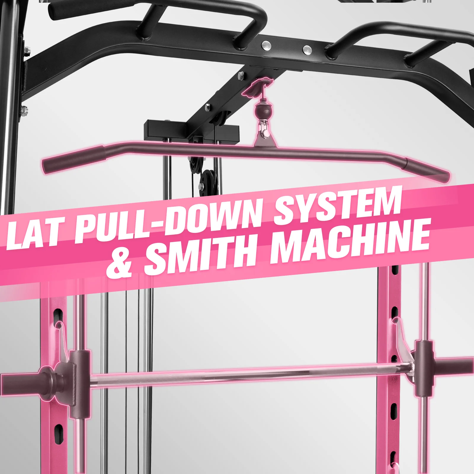 RitFit PSR05 2.0 Pink Smith Machine with LAT-Pull Down - Image 4