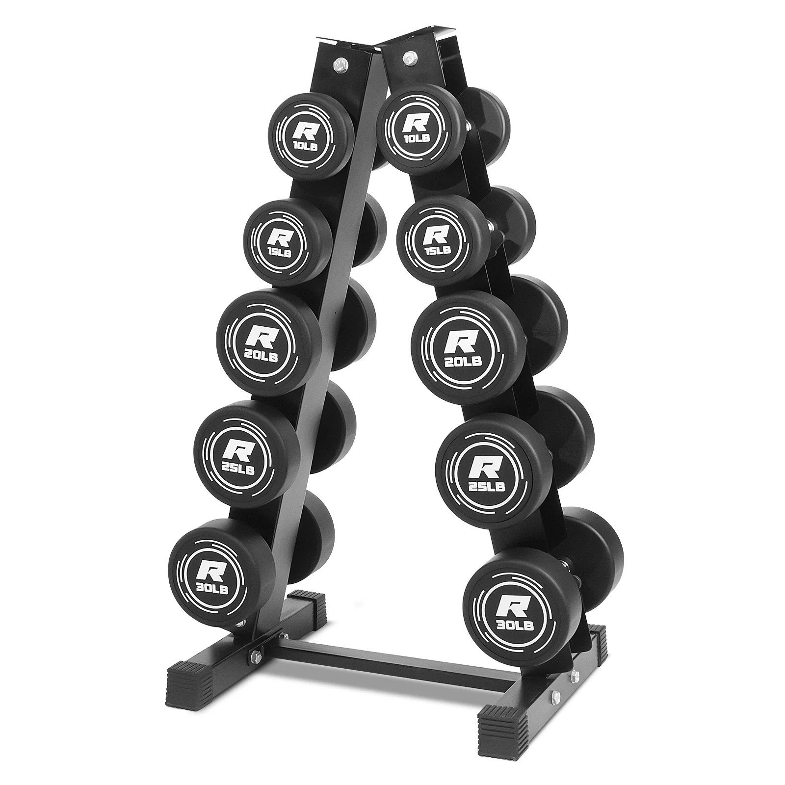RitFit PVC-Coated Round Dumbbells Set with Rack - Image 10