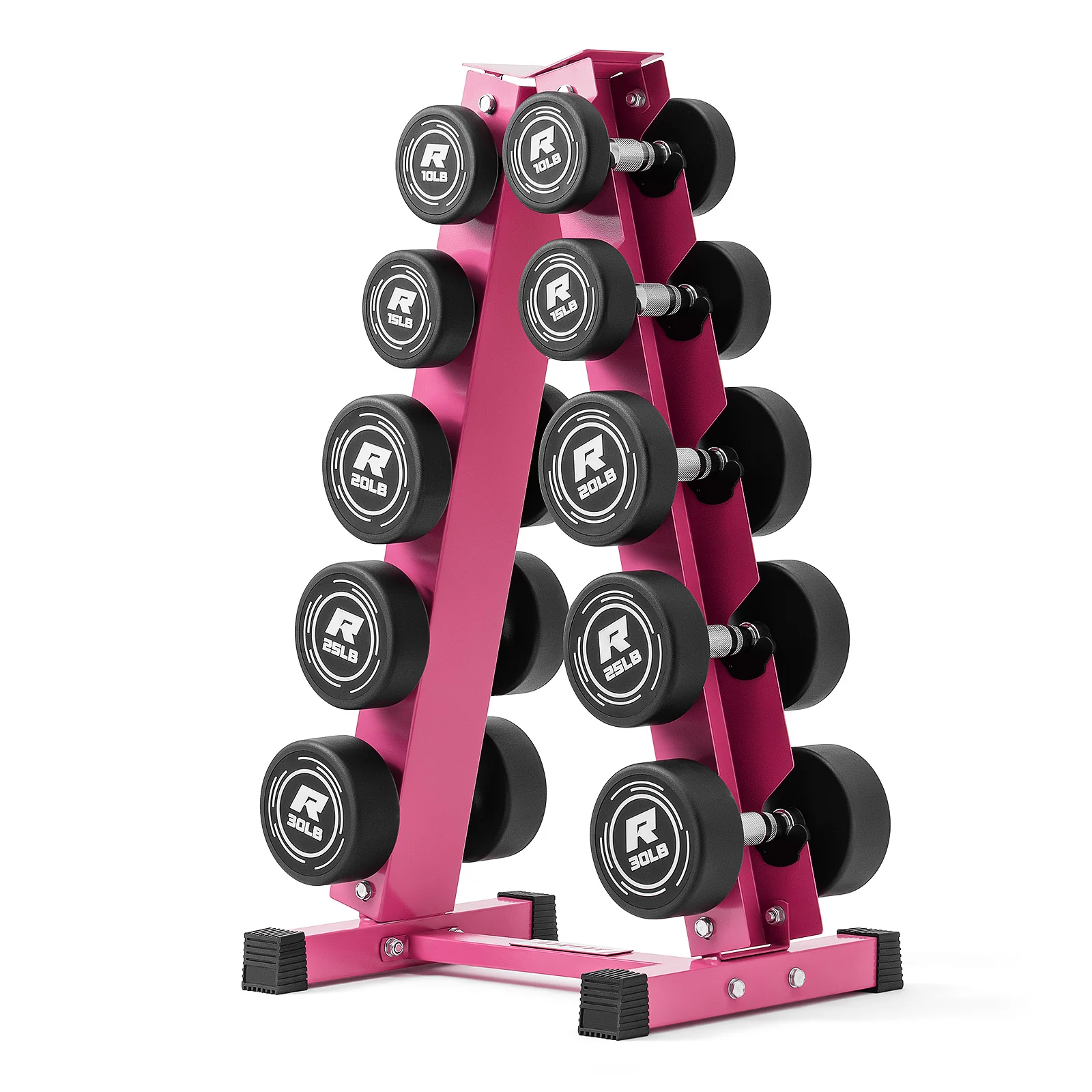 RitFit PVC-Coated Round Dumbbells Set with Rack - Image 12