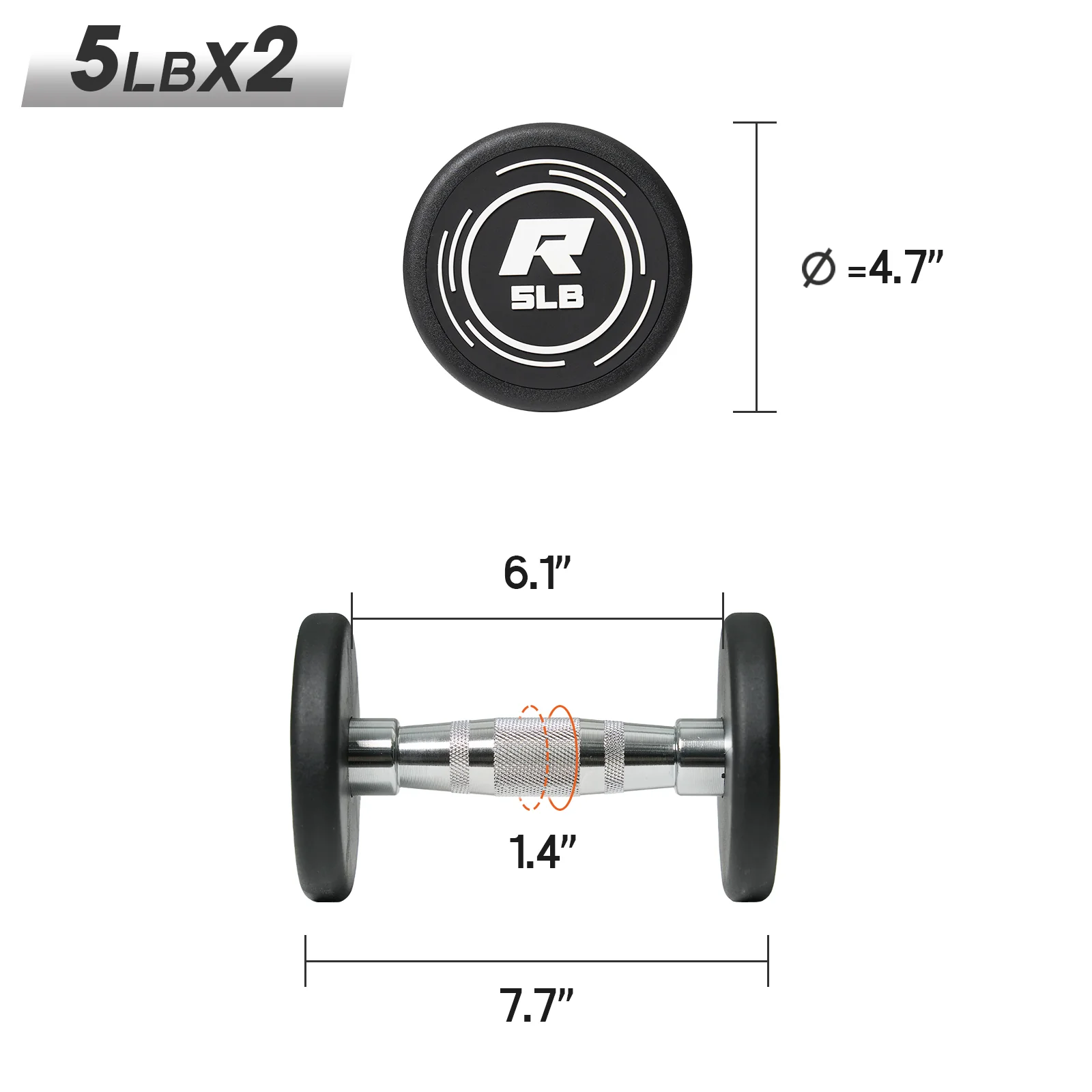 RitFit PVC-Coated Round Dumbbells in Pairs - Image 19