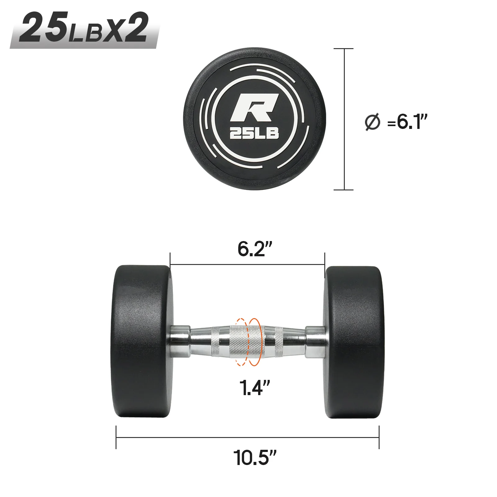 RitFit PVC-Coated Round Dumbbells in Pairs - Image 23