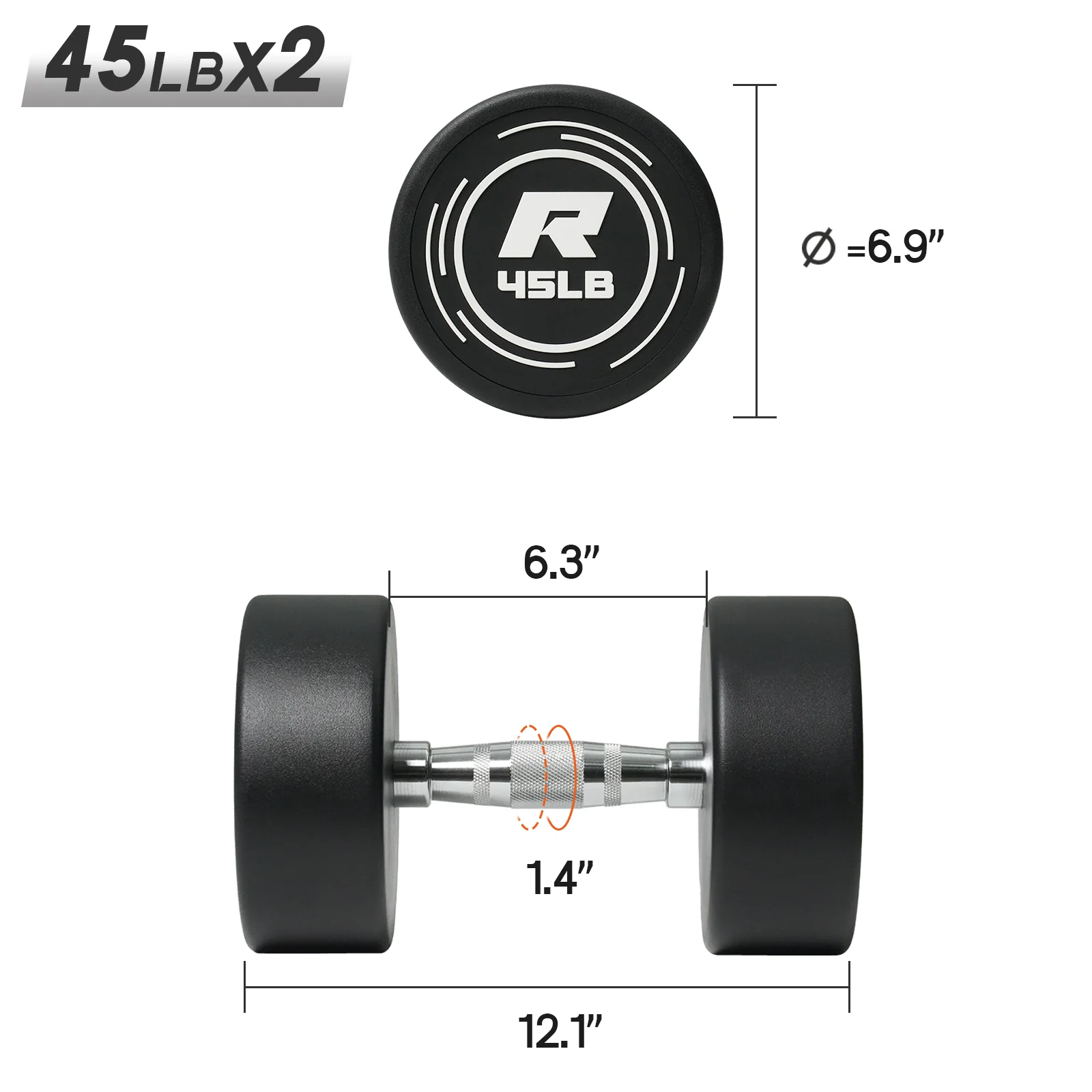 RitFit PVC-Coated Round Dumbbells in Pairs - Image 27