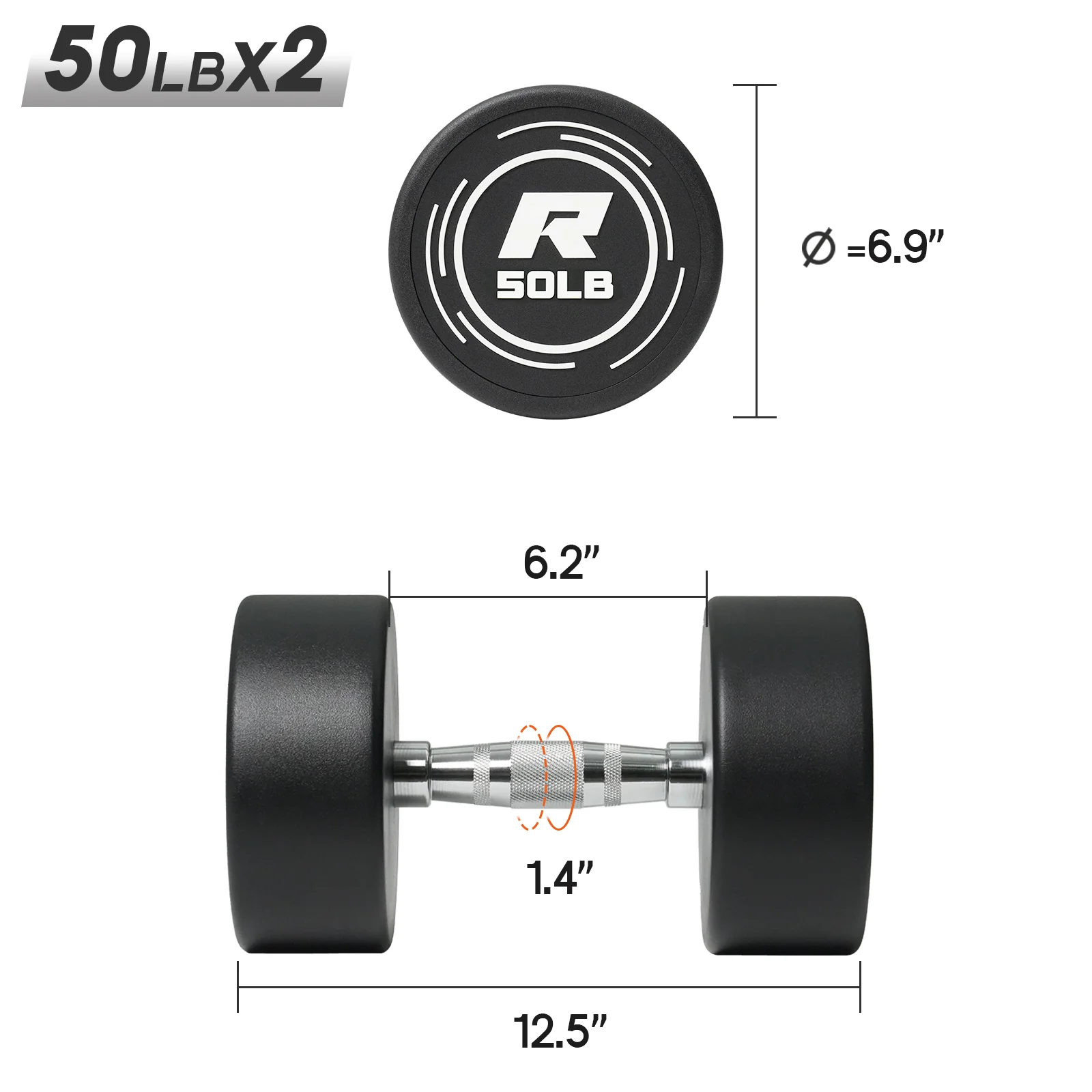 RitFit PVC-Coated Round Dumbbells in Pairs - Image 28