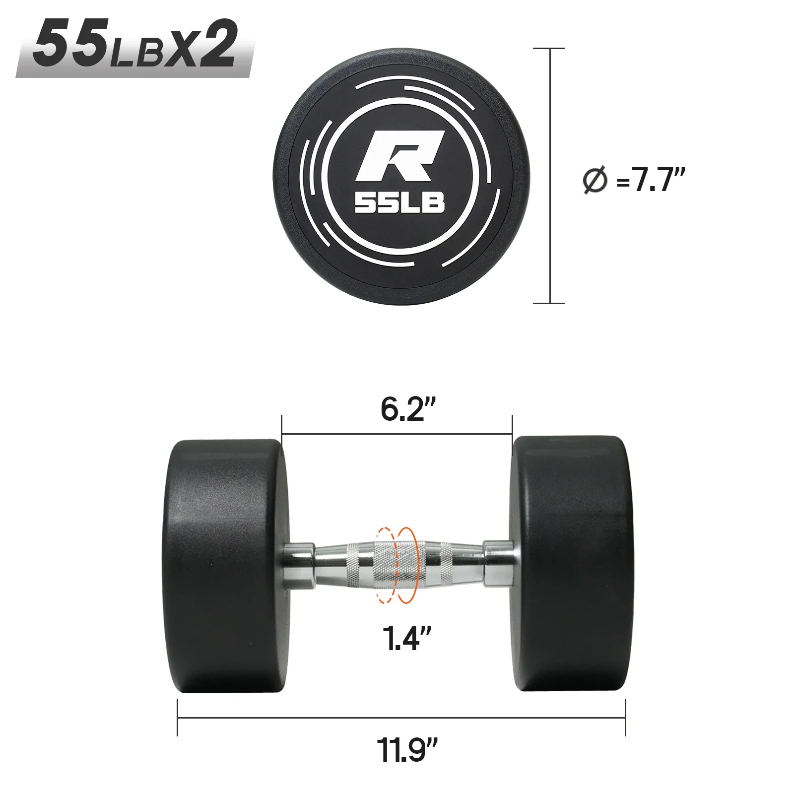 RitFit PVC-Coated Round Dumbbells in Pairs - Image 29