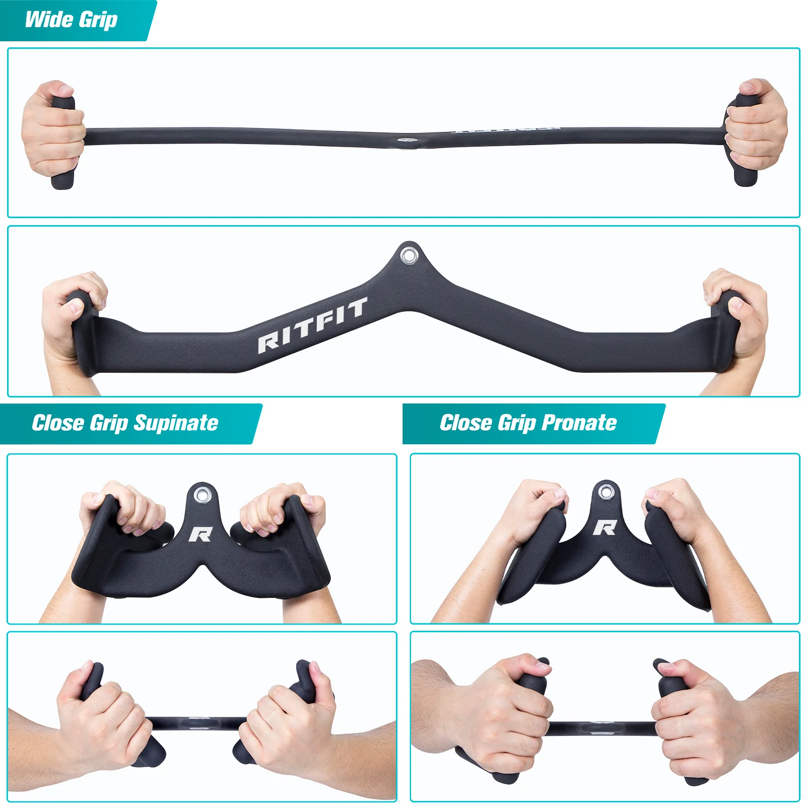 RitFit 5pcs Lat Pulldown Bar Combo - Image 11