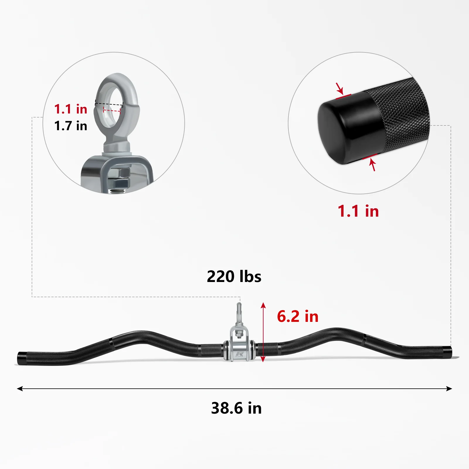 RitFit W-shaped Aluminum Alloy Handle - Image 6